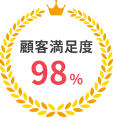 顧客満足度98%